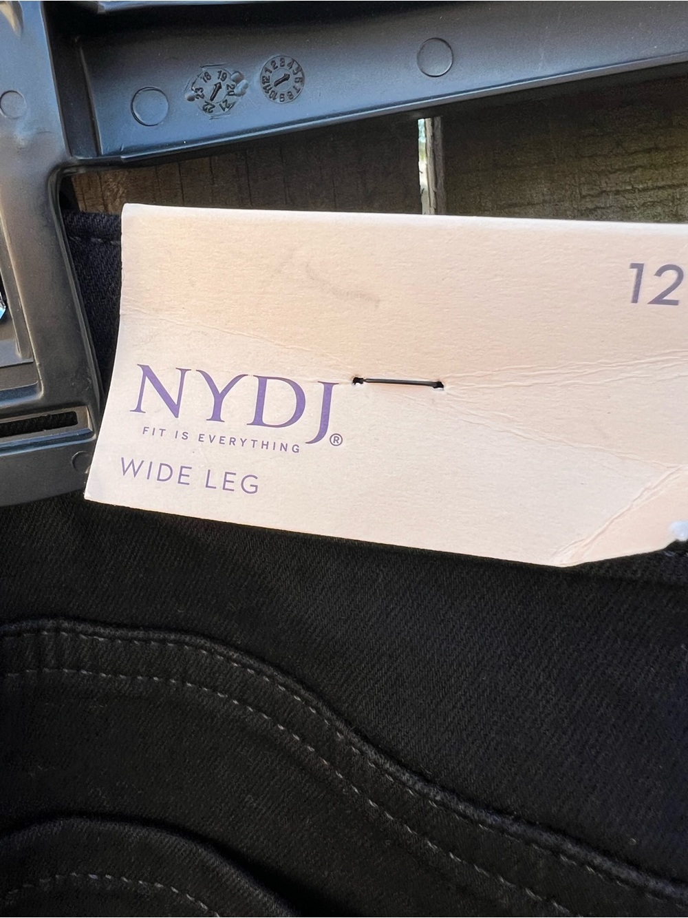 NYDJ Teresa Black Wide-Leg Jeans with Front Patch Pockets - Picture 11 of 16
